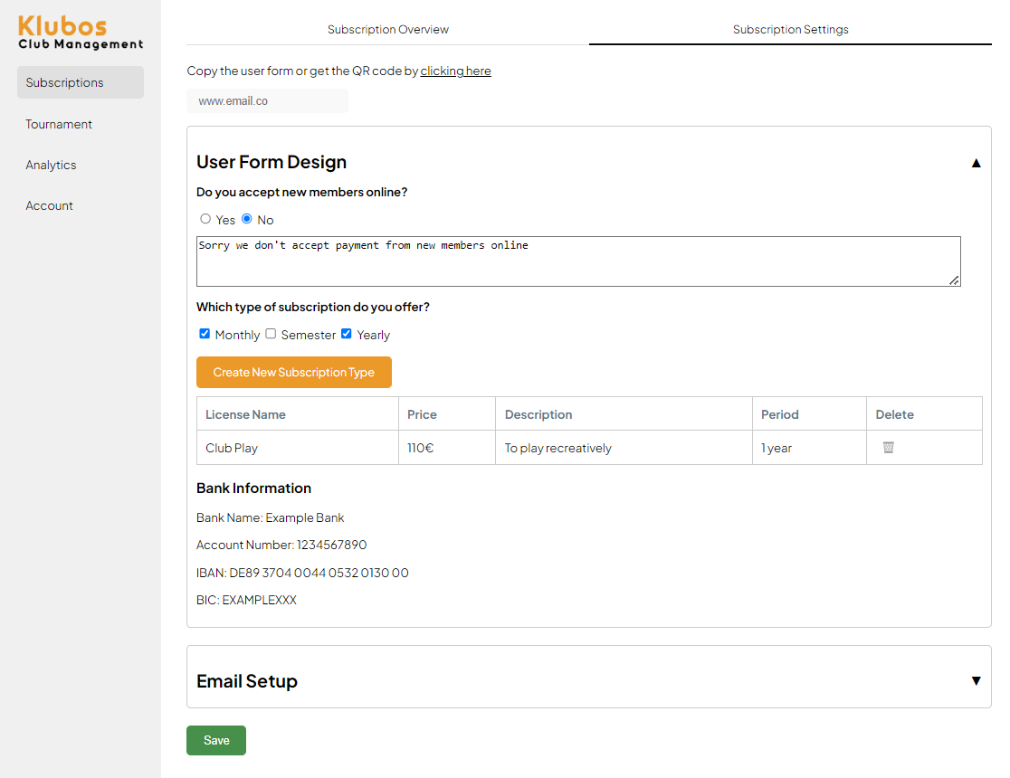 Dashboard Feature